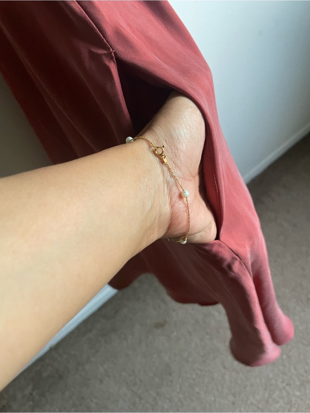 Hatch Rust Ruffle Strap Midi Dress - Picture 8 of 10